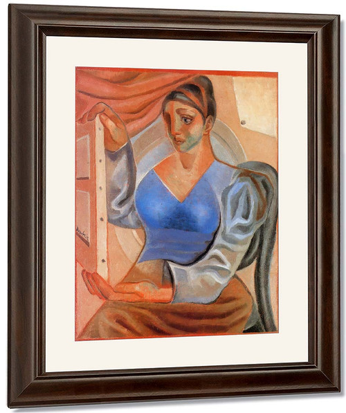 Woman With A Painting By Juan Gris