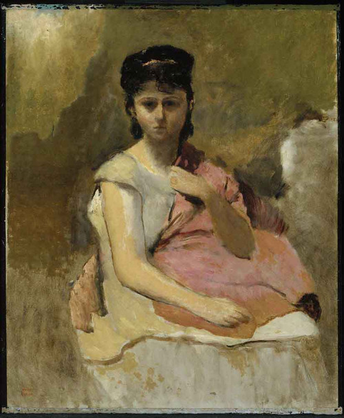 Woman With A Pink Shawl By Jean Baptiste Camille Corot By Jean Baptiste Camille Corot