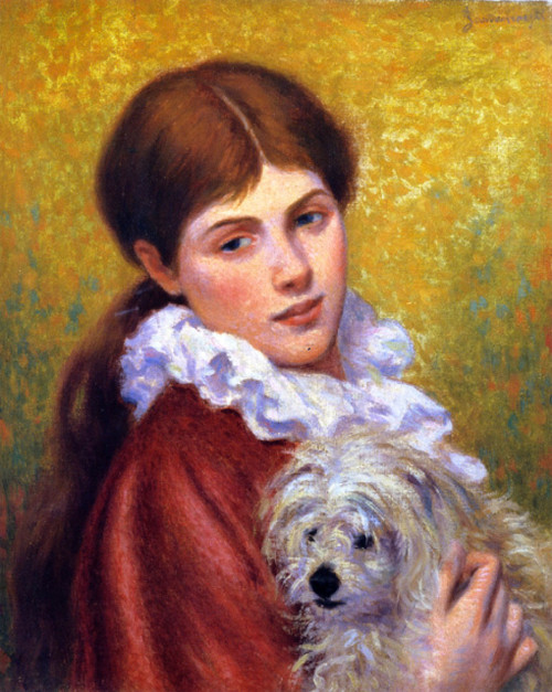 Woman With Dog1 By Federico Zandomeneghi