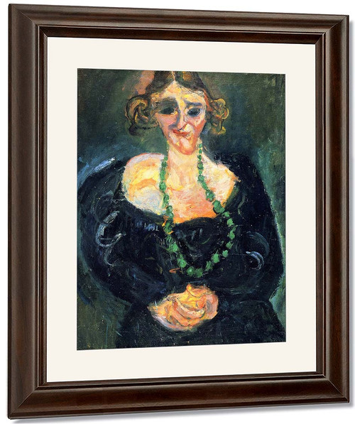 Woman With Green Necklace By Chaim Soutine