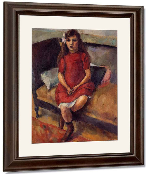 Young Girl In Red By Jules Pascin By Jules Pascin