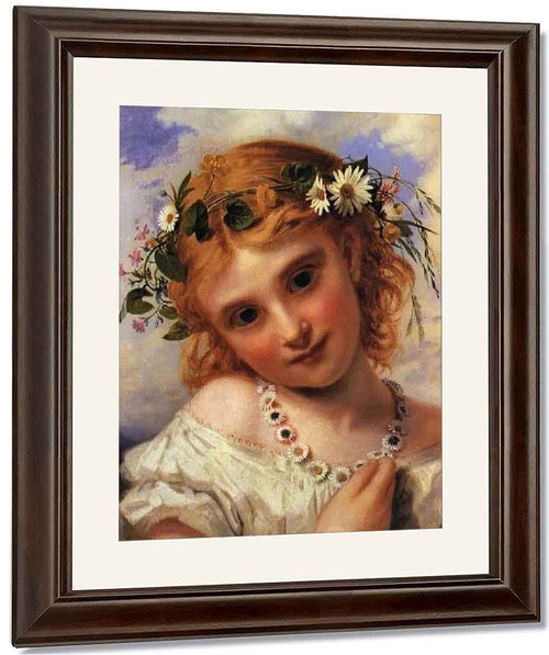 Young Girl With A Garland Of Marguerites By Sophie Anderson
