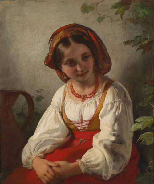 Young Italian Girl By Friedrich Von Amerling By Friedrich Von Amerling