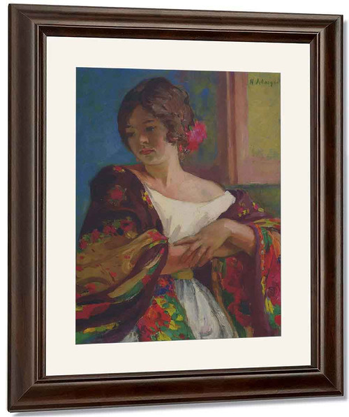 Young Woman In A Shawl By Henri Lebasque By Henri Lebasque