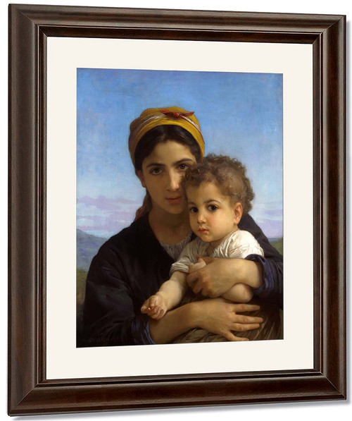 Young Woman With Baby By William Bouguereau By William Bouguereau