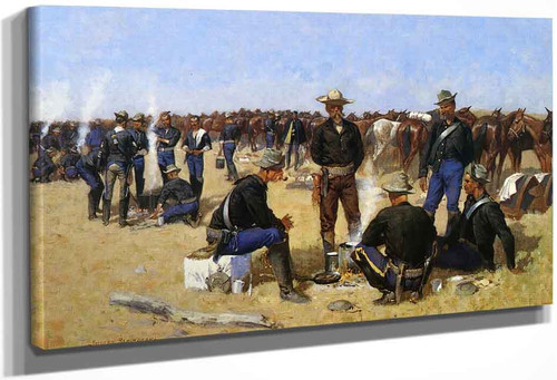 A Cavalryman's Breakfast On The Plains By Frederic Remington