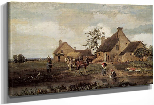 A Farm In The Nievre By Jean Baptiste Camille Corot