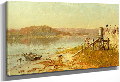 A Fisherman's Windlass, Sketch On The Hudson By Thomas Worthington Whittredge