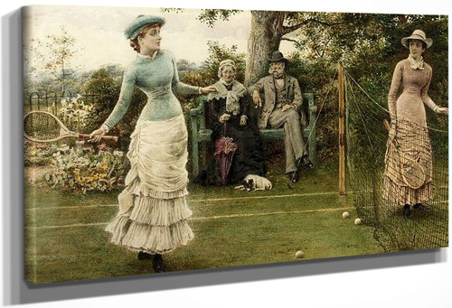 A Game Of Tennis By George Goodwin Kilburne By George Goodwin Kilburne