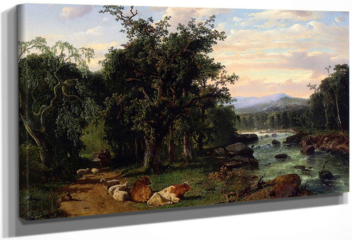 A Pastoral Landscape By Louis Remy Mignot