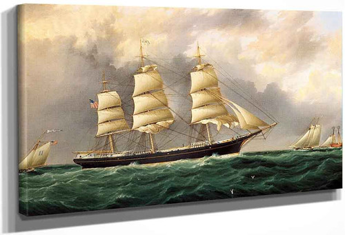 A Ships Portrait Near Sandy Hook By James E. Buttersworth