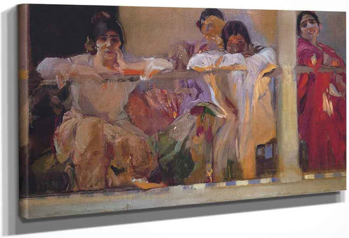 Artist's Patio, Cafe Novedades, Seville By Joaquin Sorolla Y Bastida