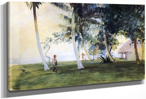 At Dawn, In Front Of Our House At Vaiala, Upolu, Samoa By John La Farge By John La Farge