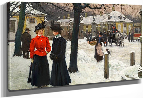 At Frederiksberg Rundel By Paul Gustave Fischer By Paul Gustave Fischer