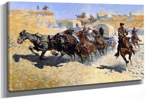 Attack On The Supply Wagons By Frederic Remington