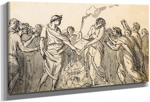 Augustus Forbidding The Burning Of Virgil's Aeneid By Jacques Louis David By Jacques Louis David
