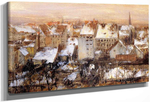 Back Yards In The Snow, Berlin By Adolph Von Menzel By Adolph Von Menzel