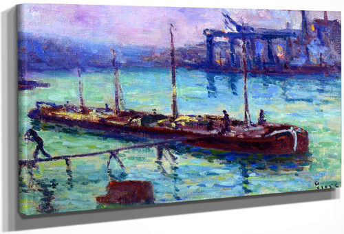 Barge On The Seine By Maximilien Luce By Maximilien Luce