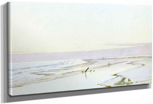 Beach At Low Tide By William Trost Richards By William Trost Richards