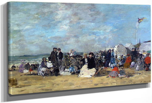 Beach Scene At Trouville By Eugene Louis Boudin