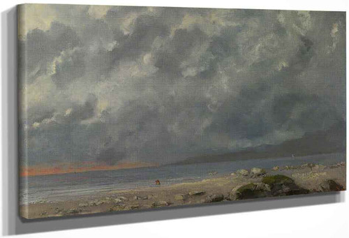 Beach Scene By Gustave Courbet