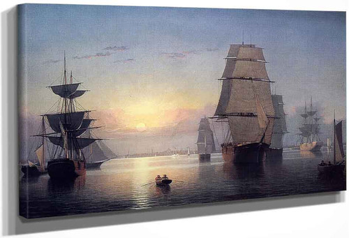 Boston Harbor At Sunset1 By Fitz Henry Lane
