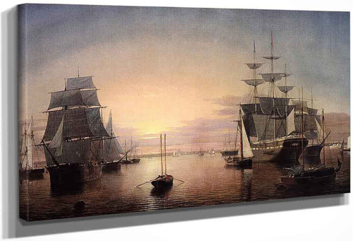 Boston Harbor At Sunset2 By Fitz Henry Lane