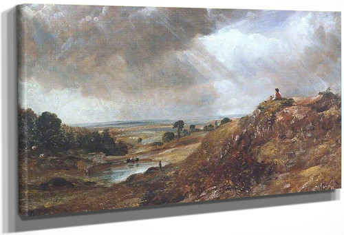 Branch Hill Pond, Hampstead Heath, With A Boy Sitting On A Bank By John Constable By John Constable