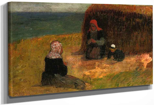 Breton Women Witih Haystack By Henri Moret By Henri Moret