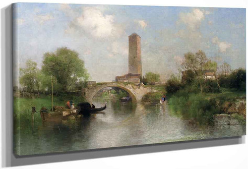 Bridge And Tower At Torcello By Thomas Moran