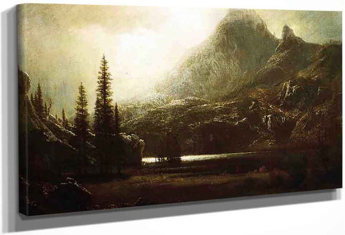 By A Mountain Lake By Albert Bierstadt