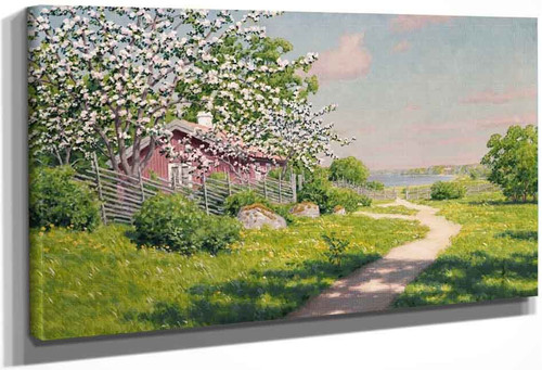 Cabin With Blooming Fruit Trees4 By Johan Krouthen