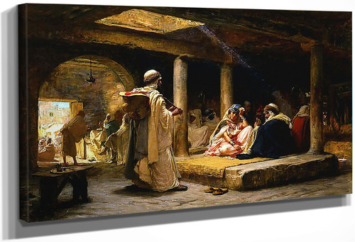 Cafe At Biskra, Algeria By Frederick Arthur Bridgman