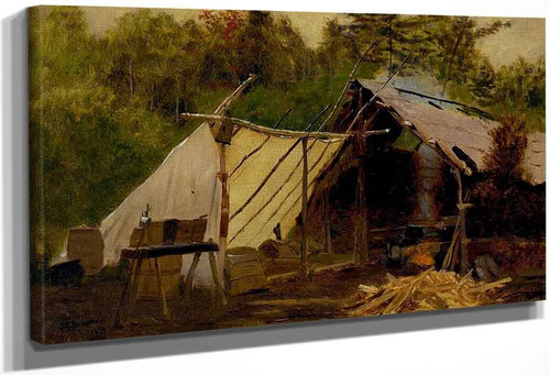 Camp In The Maine Woods, No. 3 By John George Brown By John George Brown