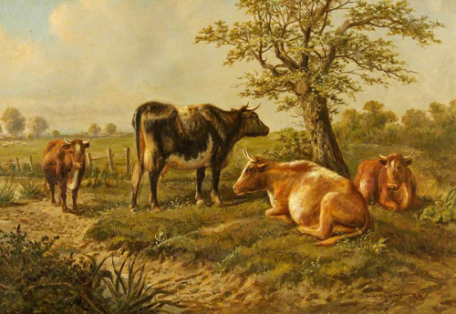 Cattle In A Landscape1 By Thomas Sidney Cooper By Thomas Sidney Cooper