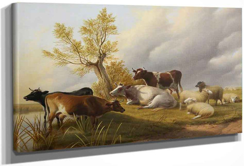 Cattle Piece By Thomas Sidney Cooper By Thomas Sidney Cooper