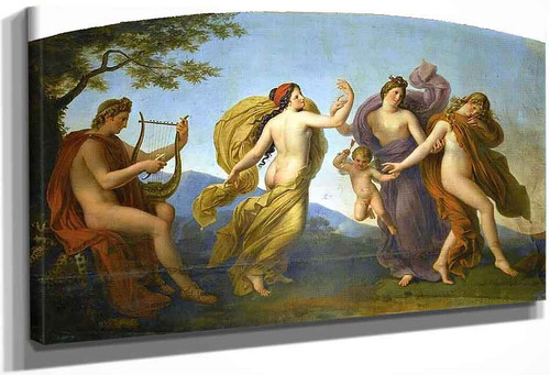 Ceiling Of The Ballroom Of Compiegne Castle, Dance Of The Graces Directed By Apollo By Anne Louis Girodet De Roussy Trioson