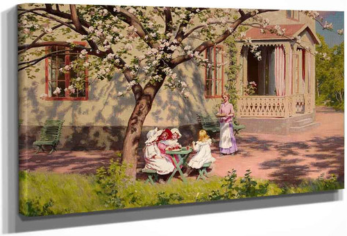 Children's Party In The Garden By Johan Krouthen