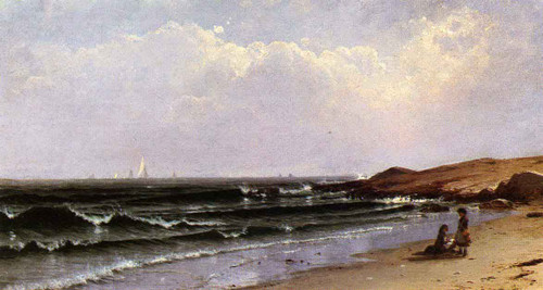 Children At The Seashore By Alfred Thompson Bricher