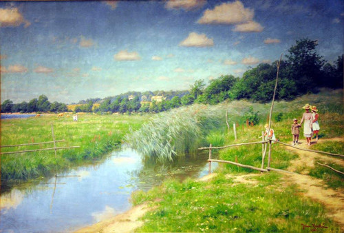 Children In Summer Landscape By Johan Krouthen