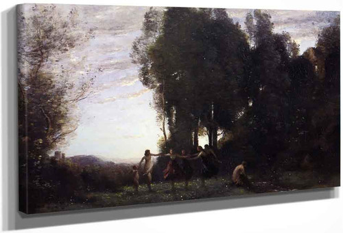 Circle Of Nymphs, Morning By Jean Baptiste Camille Corot