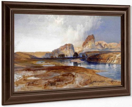 Cliffs, Green River, Wyoming By Thomas Moran Print or Oil Painting