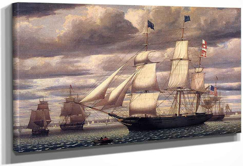 Clipper Ship 'Southern Cross' Leaving Boston Harbor By Fitz Henry Lane