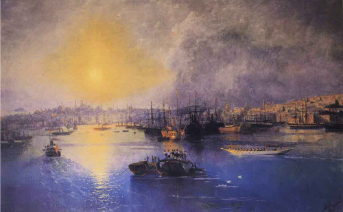 Constantinople Sunset By Ivan Constantinovich Aivazovsky By Ivan Constantinovich Aivazovsky