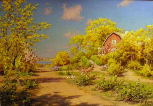 Cottage In Autumn1 By Johan Krouthen