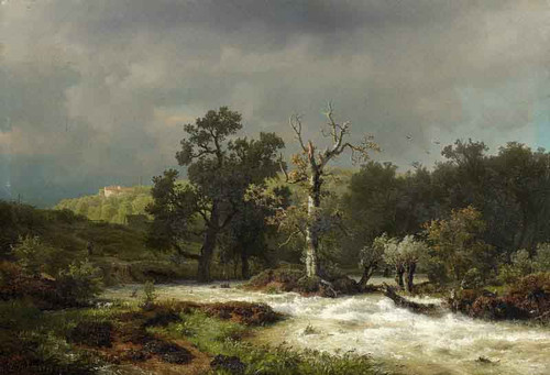 Course Of A River In Hesse, Before The Tempest By Andreas Achenbach By Andreas Achenbach