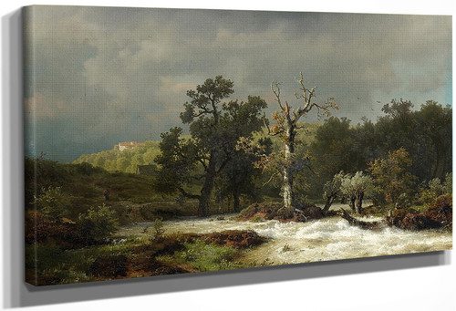 Course Of A River In Hesse, Before The Tempest By Andreas Achenbach By Andreas Achenbach