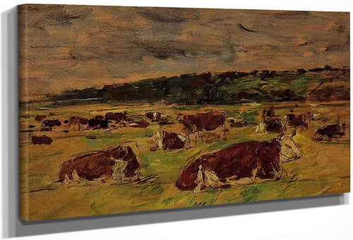 Cows In The Pasture 2 By Eugene Louis Boudin