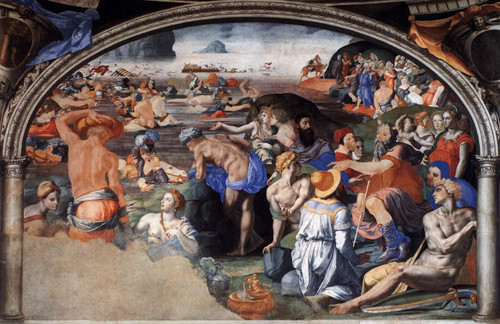 Crossing Of The Red Sea By Agnolo Bronzino Crossing Of The Red Sea By Agnolo Bronzino