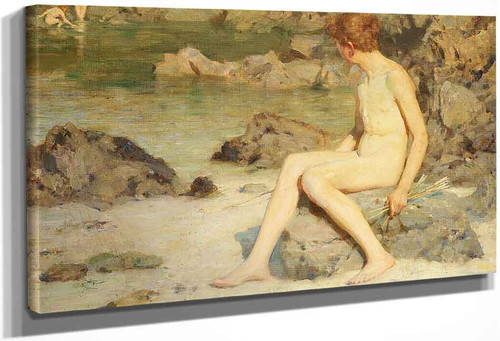 Cupid And Sea Nymphs By Henry Scott Tuke